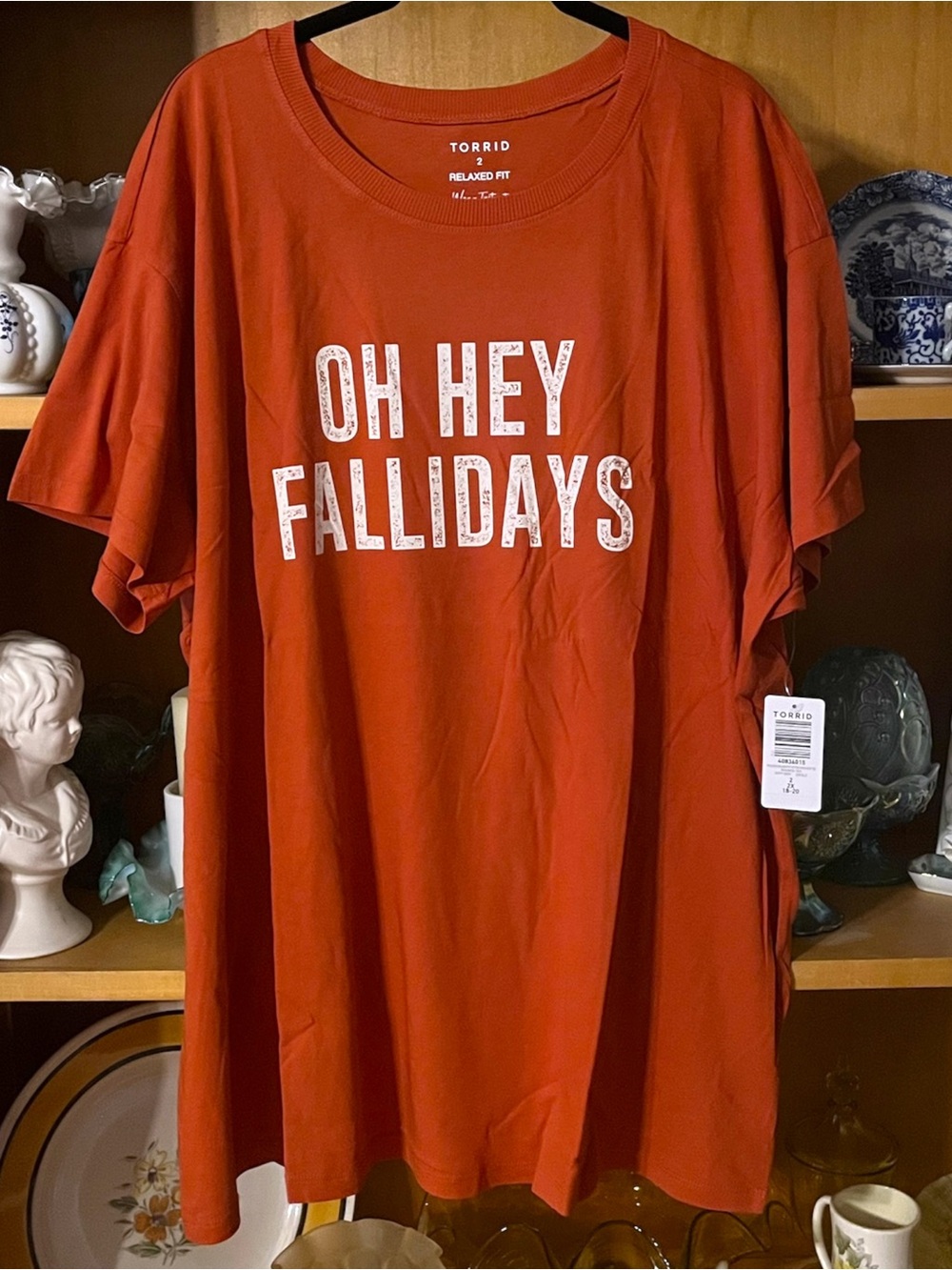 Torrid Fallidays Relaxed Fit Cotton Crew Neck Tee Size 2